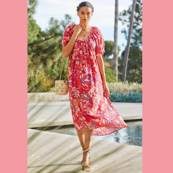 Anthropologie Floral Midi Dress - NEW - Picture 10 of 10